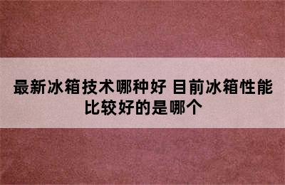 最新冰箱技术哪种好 目前冰箱性能比较好的是哪个